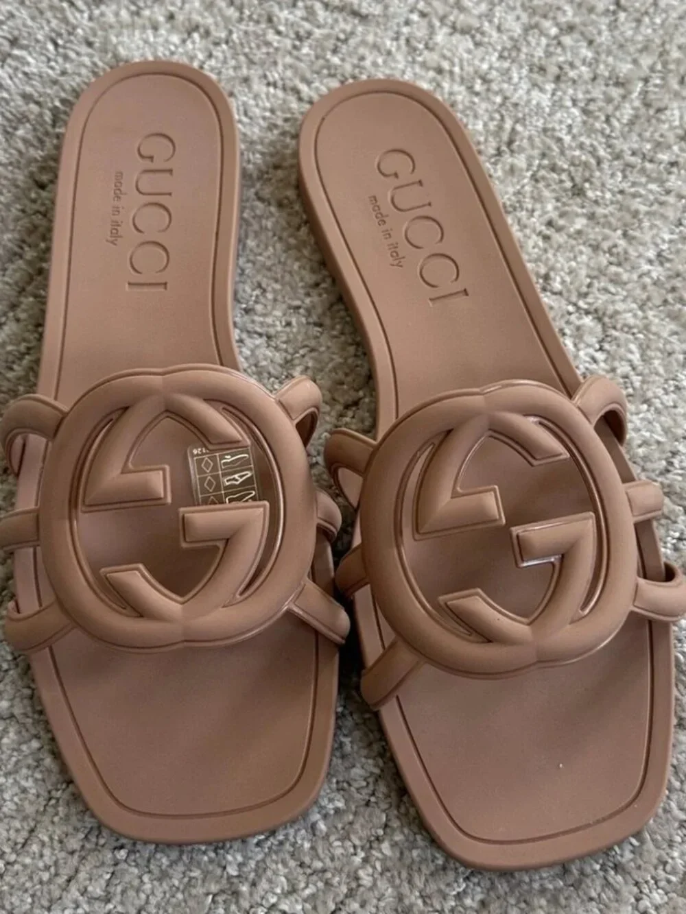 Gucci Women’s Brown GG Logo Slide Sandals